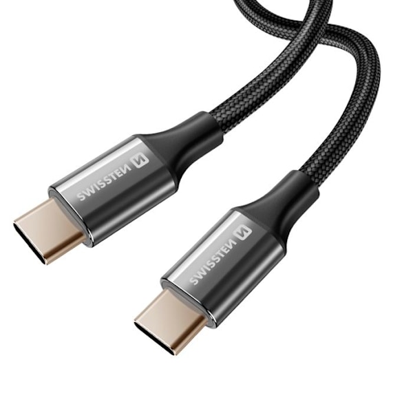 USB-C - USB-C Kaapeli Ristikkäin Ankkuri Swissten Musta Svart