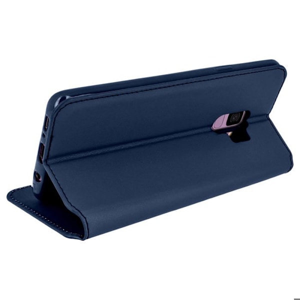 Etui Galaxy S9 Husse folio Kortfack Stöd Funktion Blå natt Blå