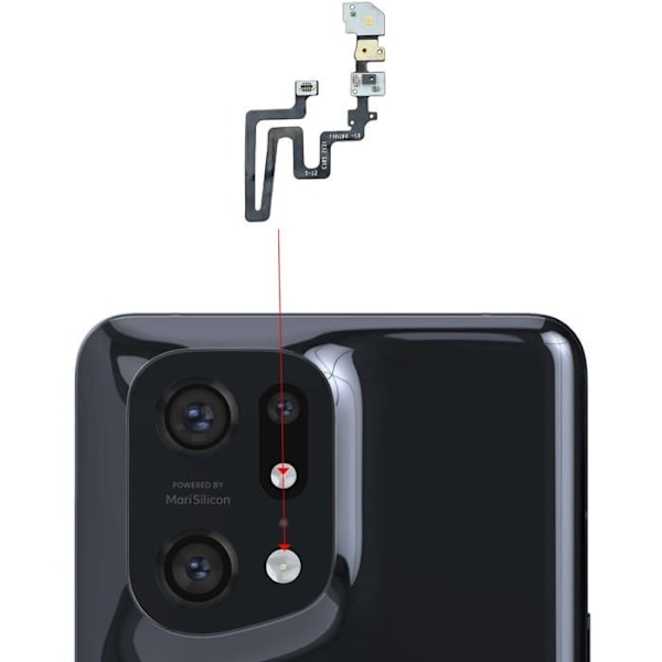 Nappe Flash til Oppo Find X5 Pro Reservedele Sort Svart