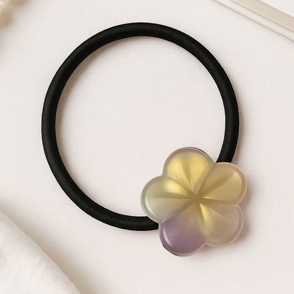 Minimalistisk Vit Acryliets Blommande Körsbärshår Gummibandselastik Vit