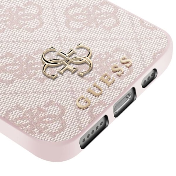 MagSafe-kuori iPhone 16:lle, painettu monogrammi ja 4G-logo, kompakti Guess, vaaleanpunainen Rosa
