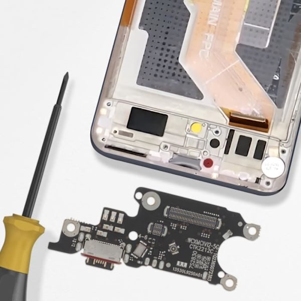 Latausliitin - AVIZAR - Xiaomi 13 Lite 5G - USB-C-portti - Musta Svart