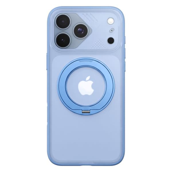 MagSafe-skal för iPhone 18 Pro med genomskinlig baksida och roterande ring Pango Blå Blå