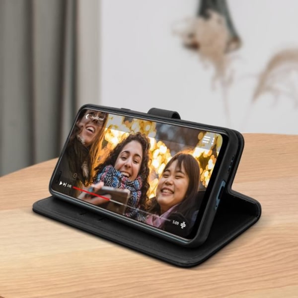 AVIZAR beskyttelseshylster til Oppo Reno 4 - Sort - Kortholder og stativfunktion Svart