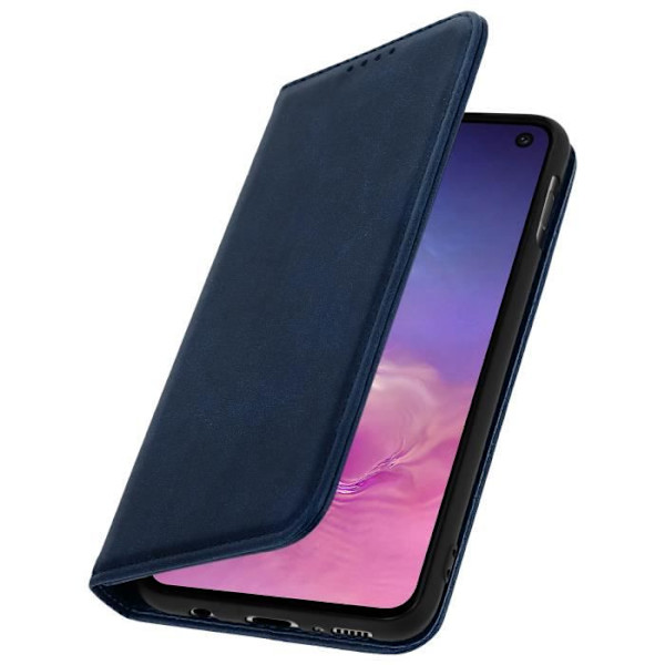 Husfolio plånbok - AVIZAR - Samsung Galaxy S10e - Silikongel - Fullständigt skydd - Videostöd Midnattsblå