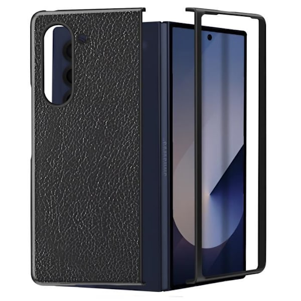 Fodral - AVIZAR - Samsung Galaxy Z Fold 6 - Kornstruktur - Svart - Stöt- och repskydd Svart