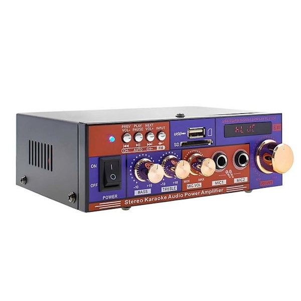 Stereo audioforstærker - AVIZAR - Multifunktion - Bluetooth USB/SD - FM - Lilla Violett