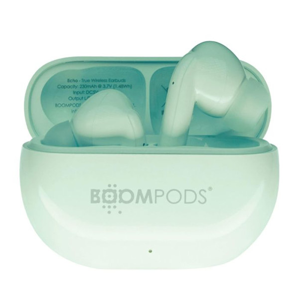 TWS-høretelefoner Bluetooth 5.3 Ekstra Bas Model EchoBuds Boompods Mintgrøn Mintgrön
