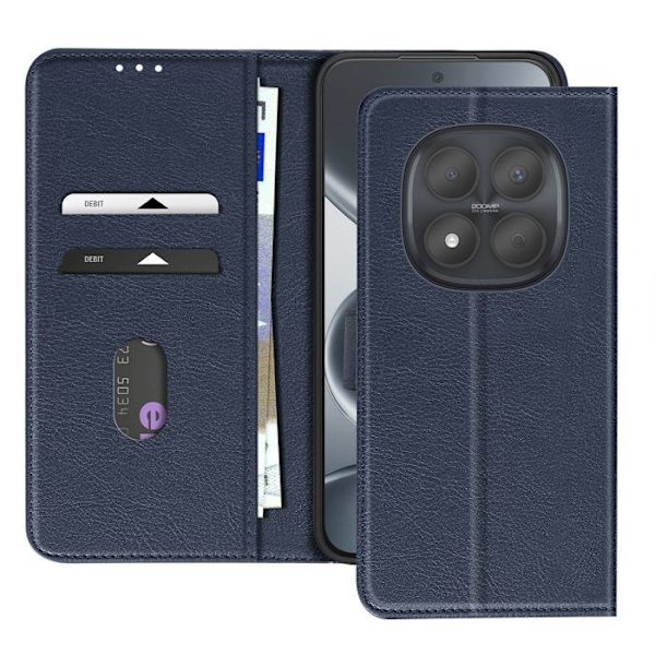 Pungetui til Redmi Note 15 Pro 5G Chesterfield Grainet Stativfunktion Mørkeblå Blå