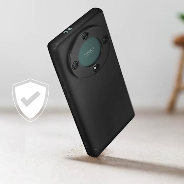 Etui til Honor Magic 5 Lite og X9a - AVIZAR - Blødt - Sort - Beskyttelse mod stød og ridser Svart