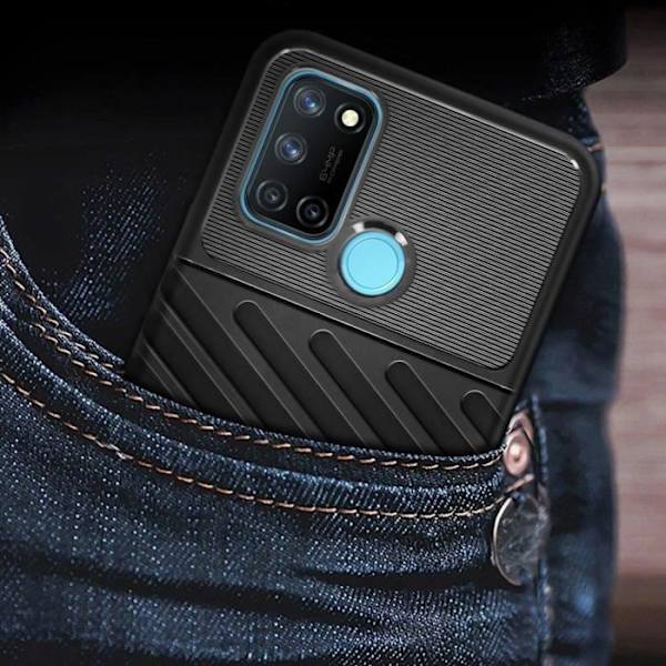 Coque - Realme - 7i - Äärimmäinen suoja - Kohotetut reunat - Silikoonigeeli Svart