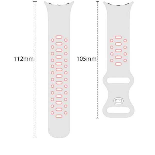 Armband för Google Pixel Watch AVIZAR - Mjuk tvåfärgad silikon vit/rosa - spänne Vit/rosa