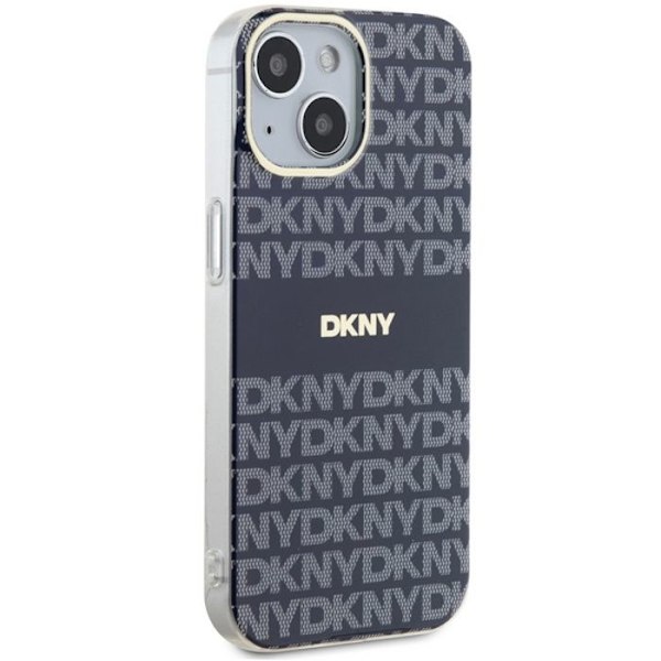 IPhone 15-fodral - DKNY IML DKNY IML Mono & Stripe MagSafe (DKHMP15SHRHSEB) - Blå
