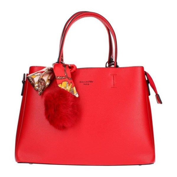 Handväska med Pompom och Scarf - Gallantry Paris - Röd