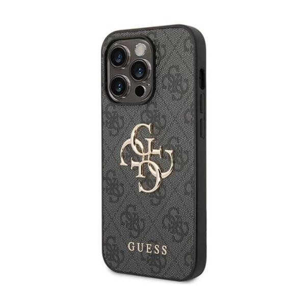 Puhelinkuori - puhelimen puskuri Guess GUHCP15L4GMGGR Suojakuori iPhone15 Prolle 6.1'' Harmaa kovakotelo 4G Big Metal Logo