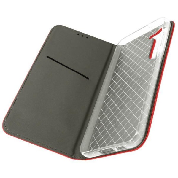 Fodral till Samsung S23 Plus Magnetic Flip Card Hållare Smart Collection röd