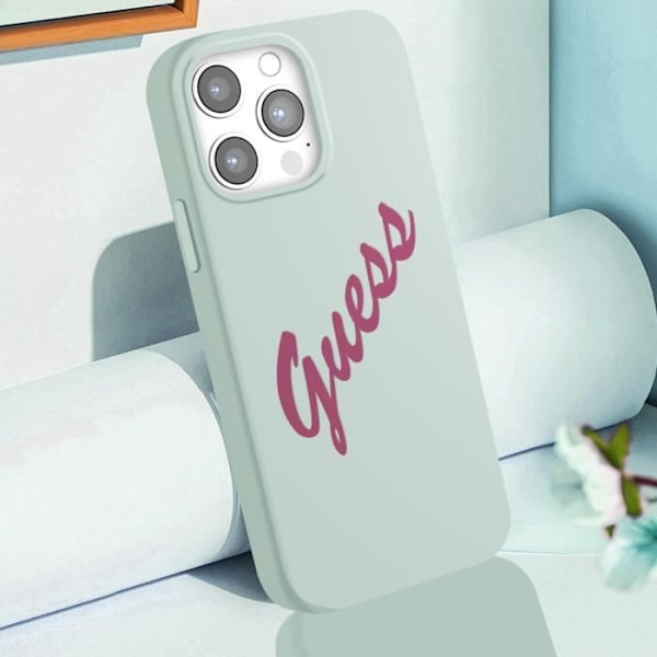 Coque til iPhone 12 Pro Max Silikone Vintage Soft Touch Guess Lys Grøn Grön
