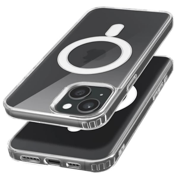 AVIZAR Skyddsfodral till iPhone 15 - Genomskinlig - Förstärkta hörn - MagSafe Transparent