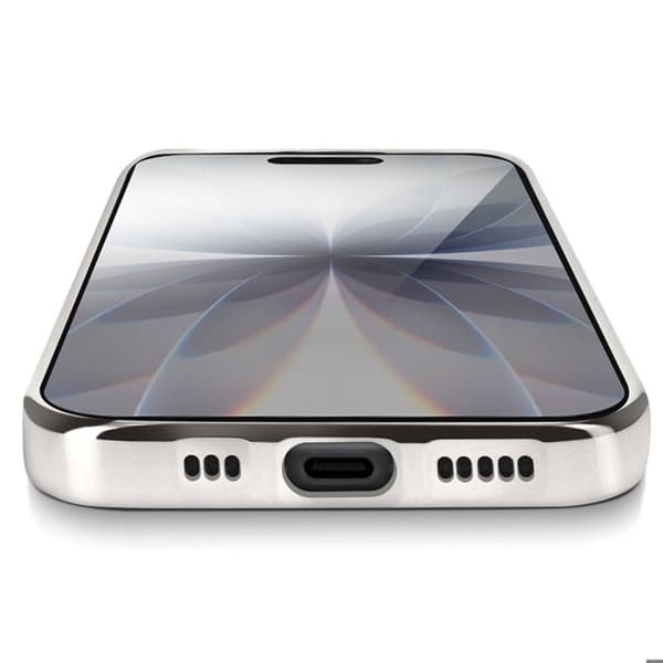 Skydd för iPhone 17 - AVIZAR - Mjuk Silikon - Silverfärgad Kant - Stötfångare - Elegant Grå