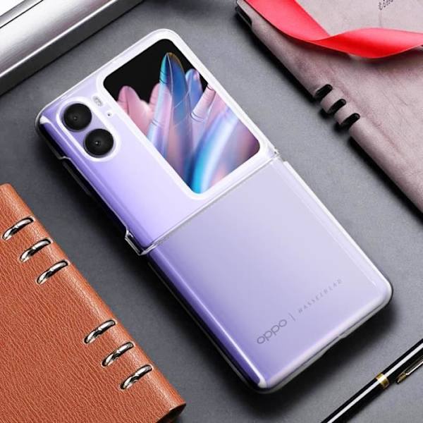 Fodral till Oppo Find N2 Flip Hard Back Corners Bumper Thin Lätt Transparent Vit