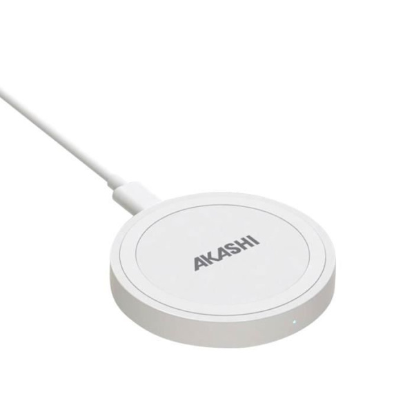 Langaton Qi-laturi 10W Teho Nopea Lataus Kompakti Design Akashi Valkoinen