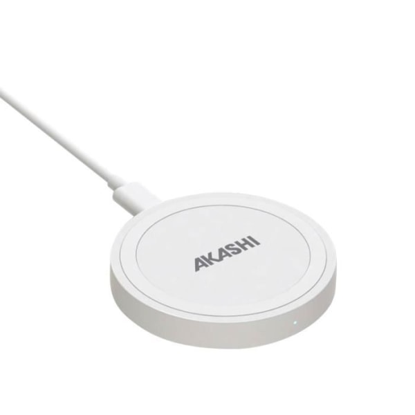 Trådløs Qi-oplader 10W Hurtig Opladning Kompakt Design Akashi Hvid