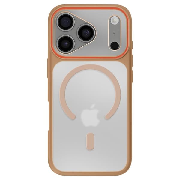 MagSafe-cover til iPhone 17 Pro Max, Bi-materiale beskyttelse, Hård bagside, Brun brun