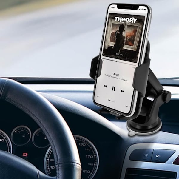 Auto Tukiteline - Forcell - 2 in 1 - Qi-lataus - Imukuppi ja Tuulettimen Ritilä - Musta Svart