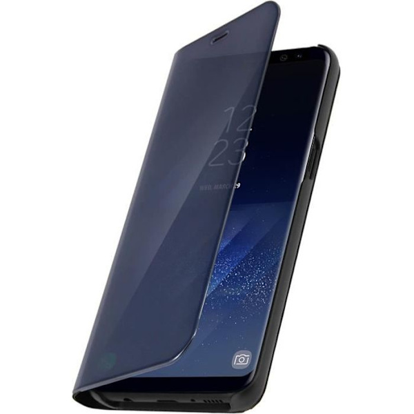 Hållare Flip Cover - AVIZAR - Samsung Galaxy S8 Plus - Svart - Semihård - Ställningsfunktion Svart