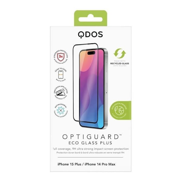 OPTIGUARD ECO GLASS PLUS CLEAR / MUSTA IPHONE 15 PLUS