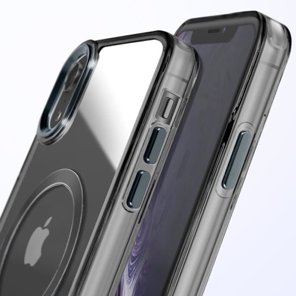 MagSafe-kuori iPhone XR:lle, lasinen takapinta, musta väri Svart