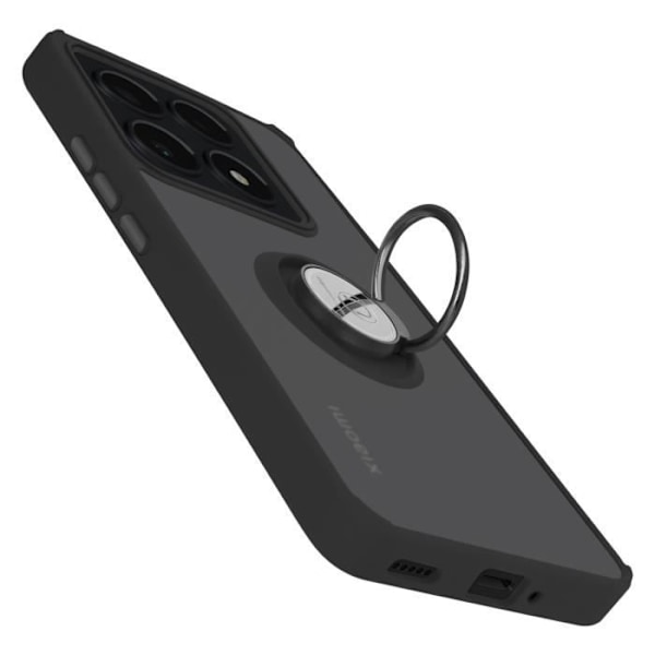 Coque til Xiaomi 14T Pro med metalring og videostativ i sort Svart