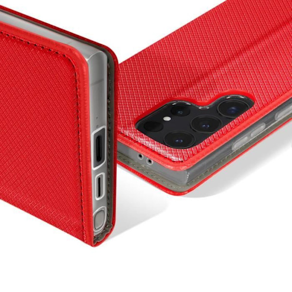 Fodral till Samsung Galaxy S24 Ultra korthållare Smart Collection Röd Röd