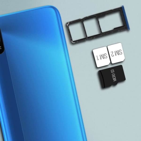 SIM-korttiteline - XIAOMI - Redmi 9 - 2x Nano SIM - Micro SD - Sininen Blå