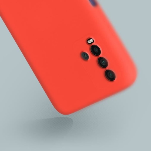 Xiaomi Redmi 9T silikonigeeli puolijäykkä kotelo punaisella hihnalla