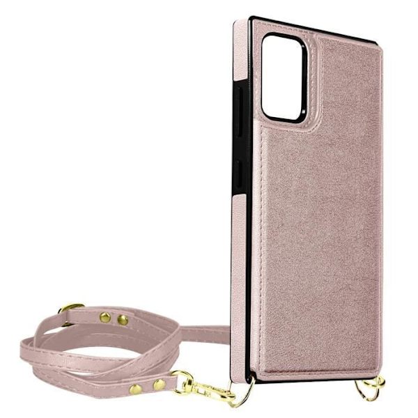 AVIZAR Skyddsfodral till Samsung Galaxy S20 - Rose Gold - Multifunktion med snodd Rose guld