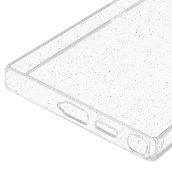 AVIZAR semi-rigid taske til Samsung S24 Ultra - Gennemsigtig glitter - Kamerabeskyttelse Transparent