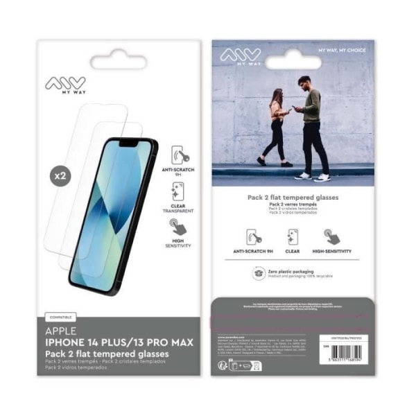 MYWAY PACK 2 LATTAINEN KARKASTULASI IPHONE 14 PLUS/13 PRO MAX