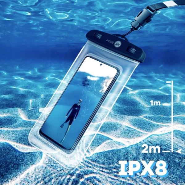 Muvit vattentät fodral för smartphone - Vattentät IPX8 - Pekskärm - Vit