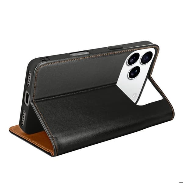Folioettui för iPhone 17 Pro Max med kortfickor och ställfunktion svart Svart