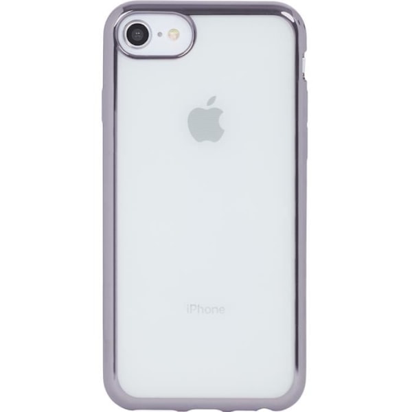 Halvstyvt transparent rymdgrå metallfodral för Iphone 6/6S/7/8