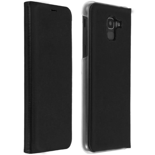 Cover - AVIZAR - Galaxy J6 - Ultratyndt - Økolæder - Fuld beskyttelse svart