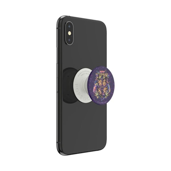 Pop Grip för smartphones Standarddesign Hogwarts Blommig Glitter PopSockets Vit Lila