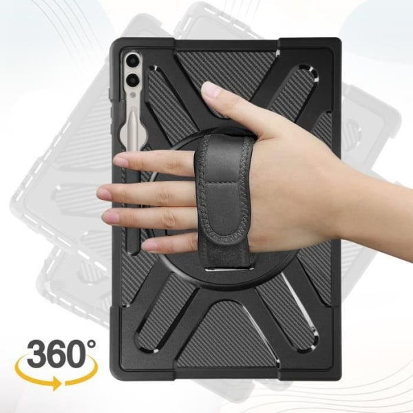 Kotelo Samsung Galaxy Tab S8 Ultralle ja S9 Ultra Handle Kickstand Support Musta Svart