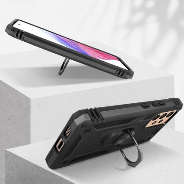 Fodral - AVIZAR - Galaxy A53 5G - Hybrid - Stötsäker - Hållarring Svart