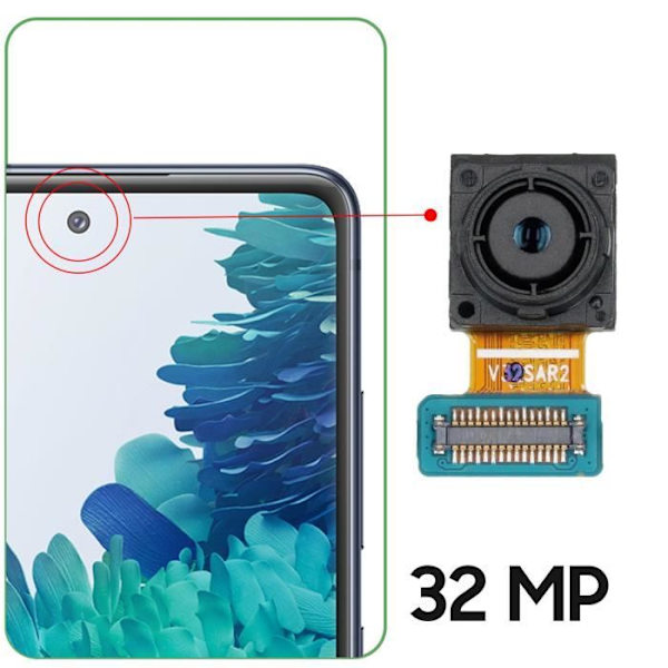 Original frontkamera reservedel til Samsung Galaxy S20 FE 32MP Selfie Sensor Samsung Sort