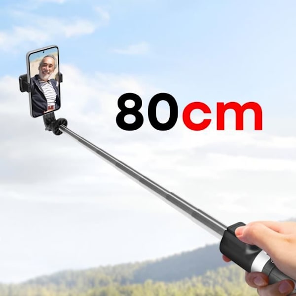 Integreret Bluetooth Selfie Stick Udtrækkelig 80 cm XO Sort