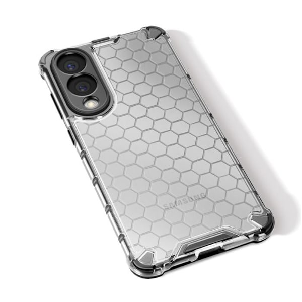 Stötsäker skal för Samsung S25 Edge med förstärkta hörn, rökig vit finish Vit