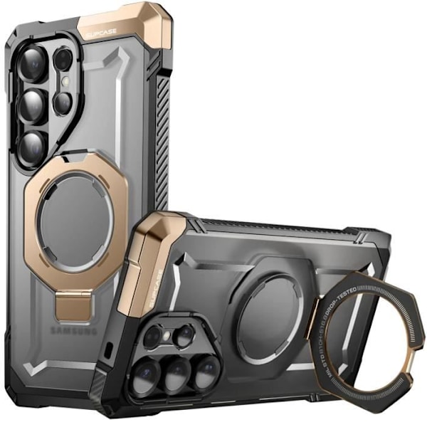 Coque för Samsung S25 Ultra Stötsäker Med MagSafe Ring Videostöd Supcase Guld Gul
