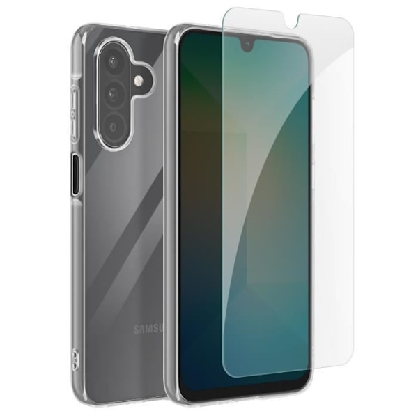 Packbeskyttelse til Samsung Galaxy A26, blød case og hærdet glas Mayaxess, transparent Transparent